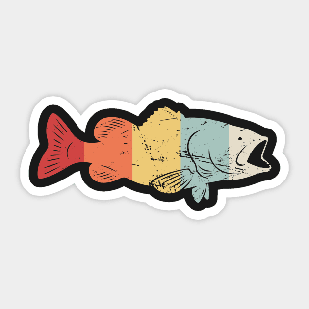 Retro Vintage Bass Fish Sticker by MeatMan